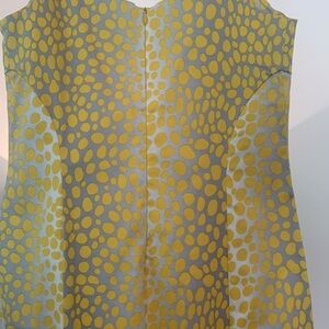 Samantha Sung Sleeveless Yellow Gray Polka Dot Bodycon 8 Dress Animal Posh Print